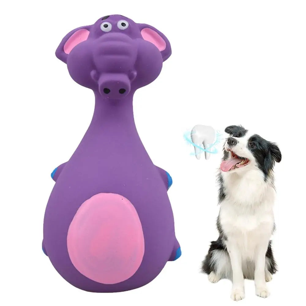 Squeaky Dog Toys Latex Dog Chew Toy Animal Bowling Shape Interactive Squeaky Puppy Toys For Pet Dog Training Playing Chewing
