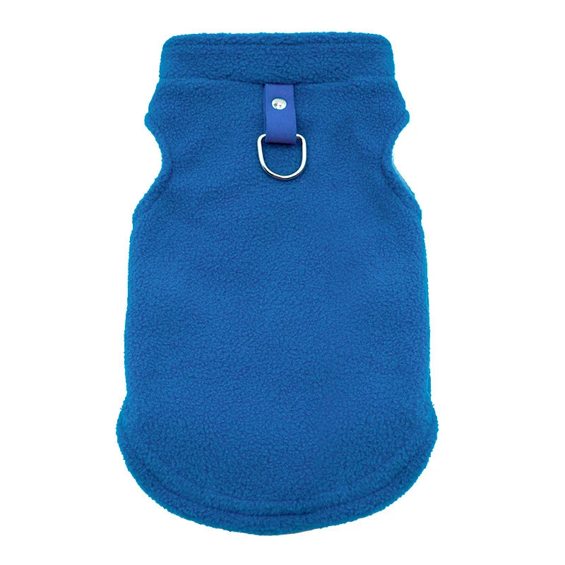 Autumn Fleece Pet Dog Clothes Solid Color Harness Outfits Walking Warm Vest for Small Medium Puppy Plaid Chihuahua Cat Jackets
