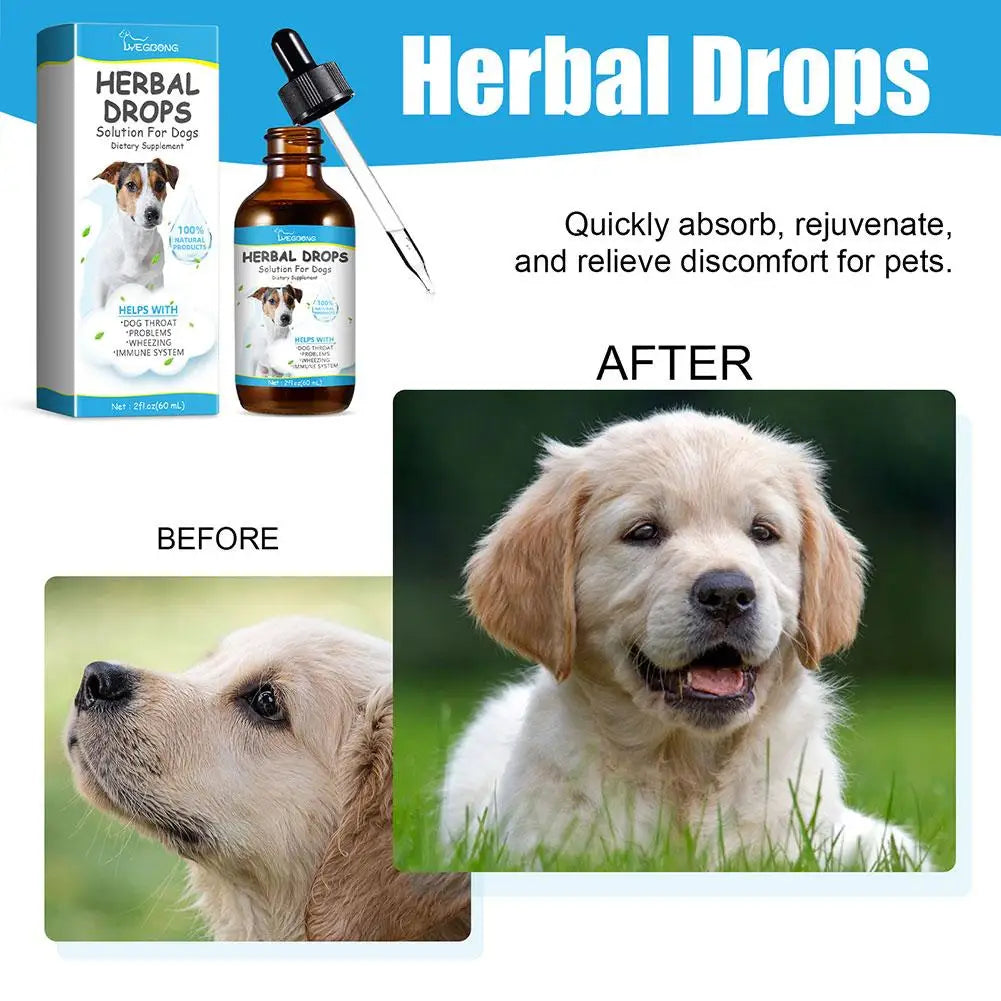 Pet Cough Herbal Drops Cough Soothing Relief Reduce Dog Discomfort Medicin Throat Strengthen Treatment Sneezing Calming Imm V0A3