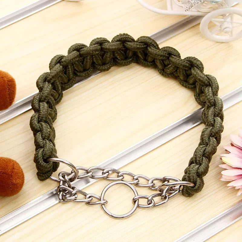 130cm Pet Dog Leash Double Row Adjustable Pet Collar Nylon Leash Double Colors Canvas For Medium Large Dogs Accessoires Hot-Sale