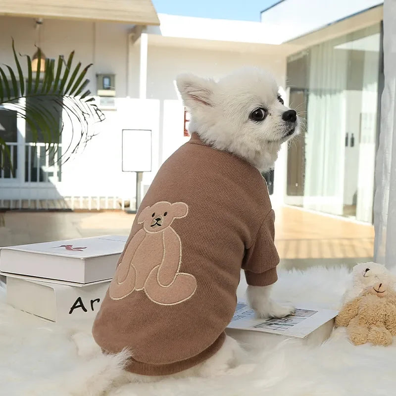 2023 New Spring Summer Pet Clothes Bear Pattern Sweater And Comfortable Puppy Clothes Teddy Hiromi For Small And Mid Sizes Dogs