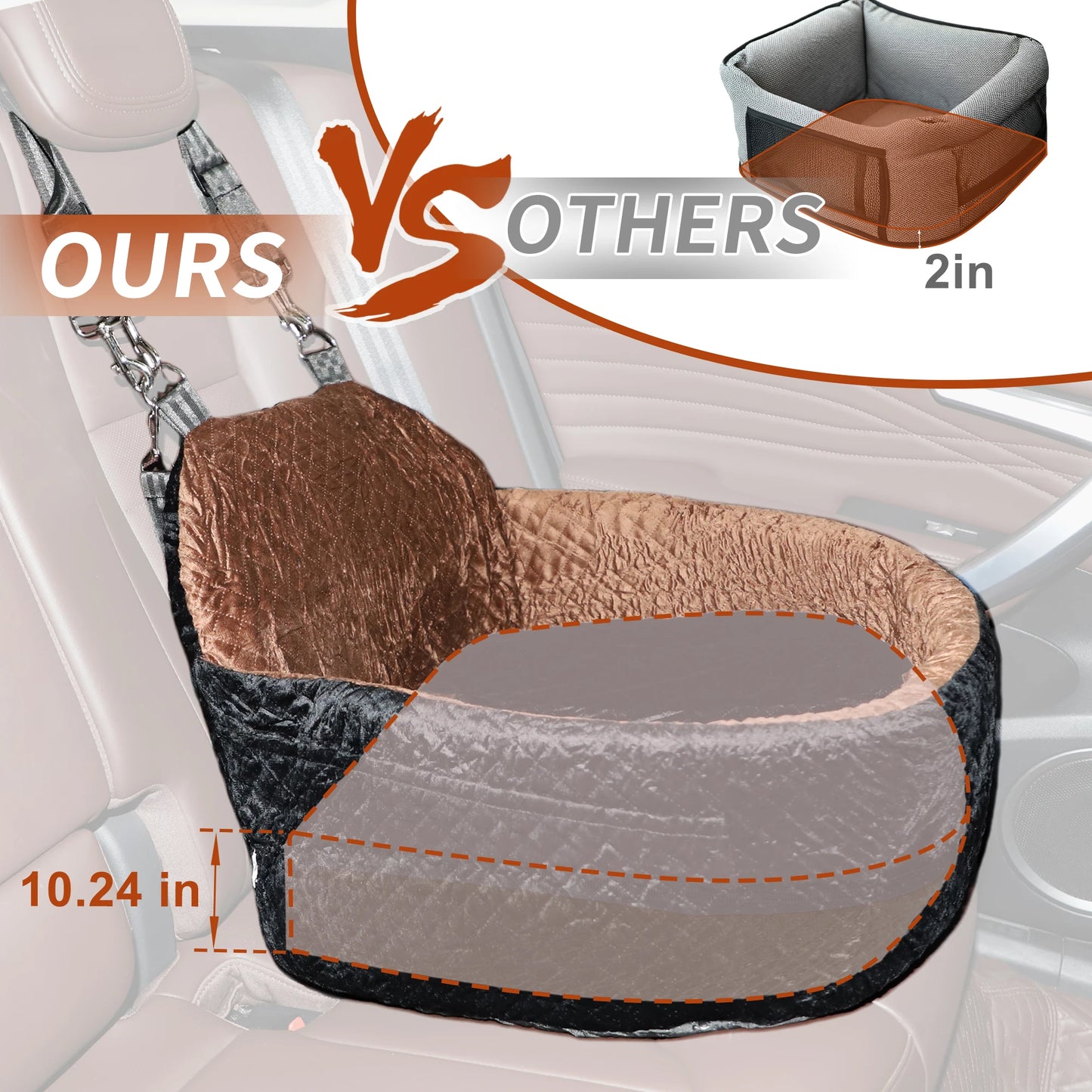 UXCELL Fashion Dog Car Seat Casual Solid Dog Beds Mats for Small Medium Dog Removable Safe Comfortable Travel Dog Supplies