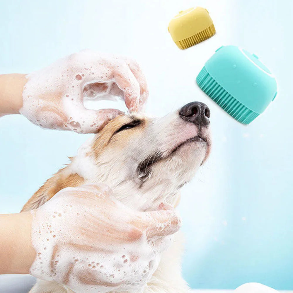 Pet Bath Brush Comfortable Super Soft Silicone Shampoo Massager Brush Comb for Dogs Cats Bathroom Dog Bath Brush Massage Gloves