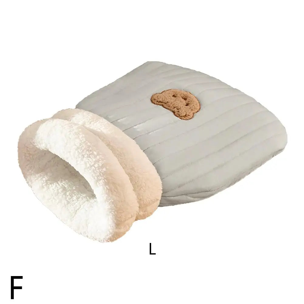 New Creative Pocket Cat Nest Semi-enclosed Pet Sleeping Bag Lambswool PP Cotton Warm And Comfortable Cat Sleeping 44/54cm Bag