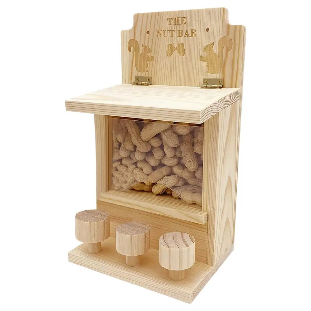 Squirrel Feeders for Outside Wooden Small Pet Window Feeder Nut Bar Feeders Multipurpose Chipmunk Feeder Squirrel Snacker