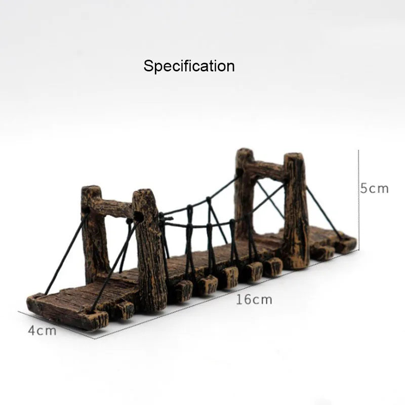 1pc Aquarium Resin Bridge Decoration Rocks Fish Tank Ornaments Decor Landscaping Rockery Mountain Bridge Hiding Cave Accessories