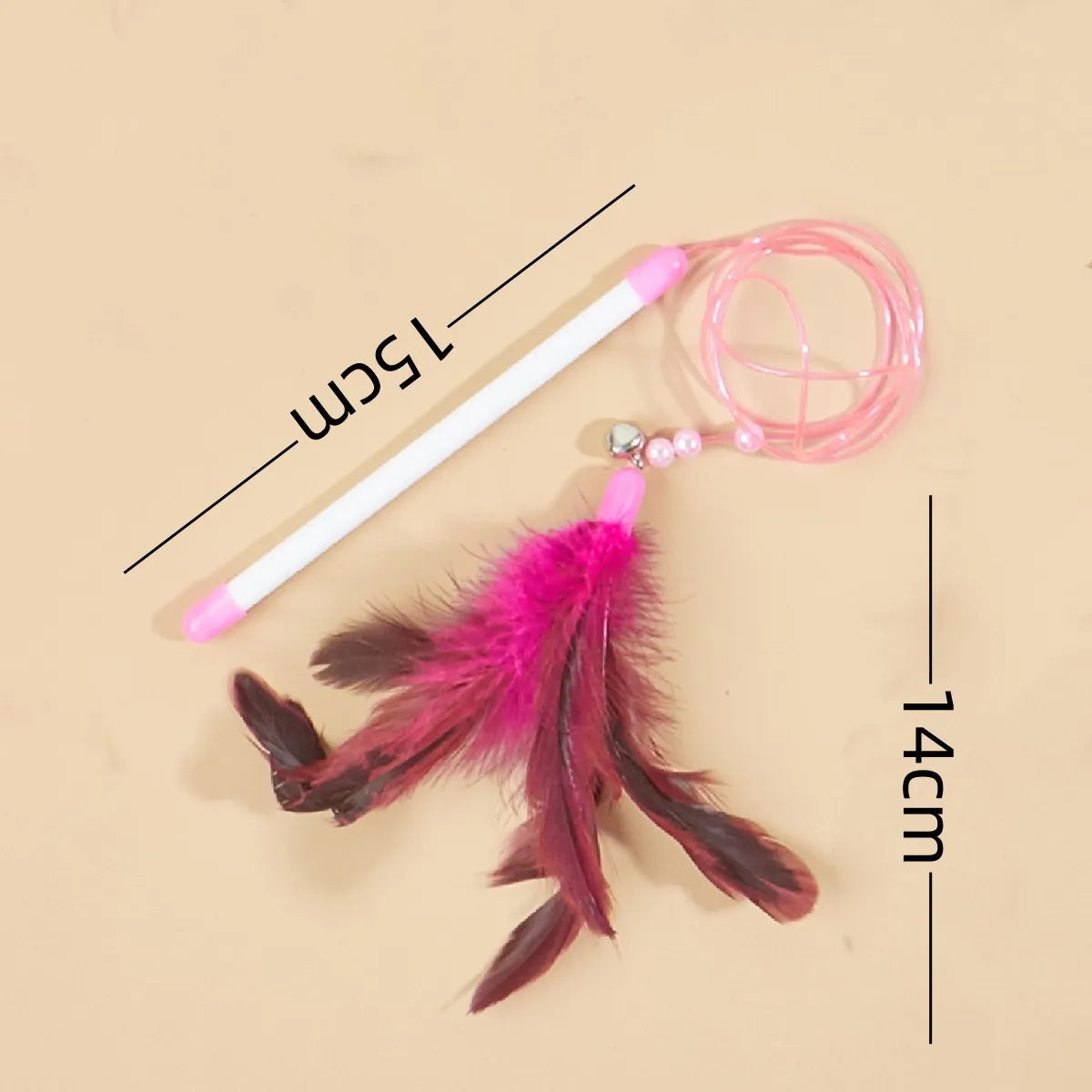 Cat Toy Cat Teaser Sticks Pussy Cat Stick Soft Stick Feather Style Bite Resistant Mutual Cat Toy Color Stick Pussy Cat Stick
