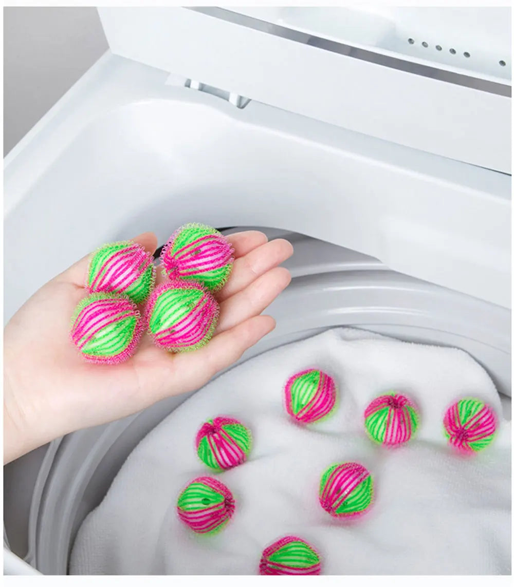 6pcs Nylon Laundry Ball Washing Machine Decontamination Ball Fur Lint Sticking Dedusting Roller Pet Hair Removal Ball in Laundry