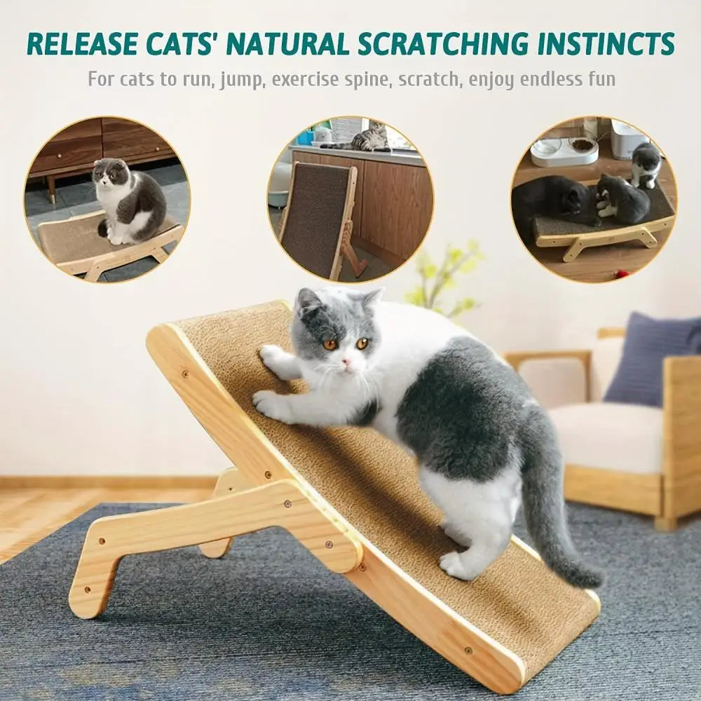 Cat Toys Wooden Cat Scraper Scratching Bed Detachable Grinding Claw 3 In 1 Cat Scratch Board Training Grinding Claw for Cats