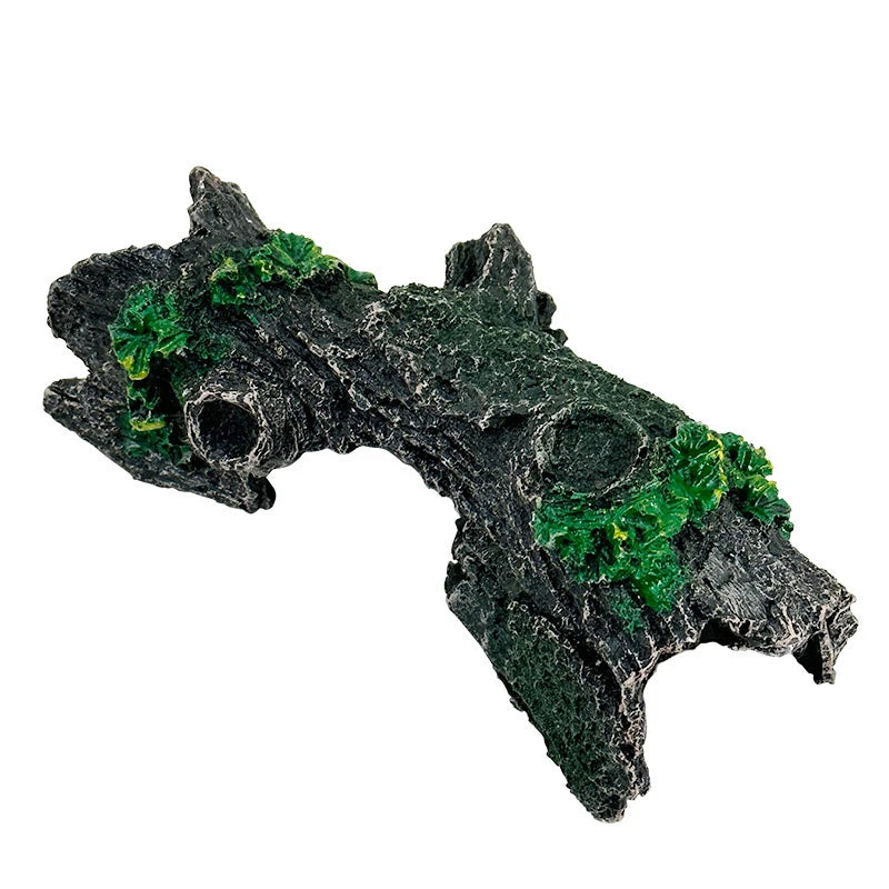 Resin Aquarium Bark tree hole Decoration Artificial View Rock Cave Stone Tree Fish Tank Ornament Pet Supplies Home Decor