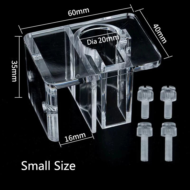Transparent Acrylic Aquarium Bracket Holder for Scissor Tweezers Shovel Kit Water Tubes Fixed Clip Aquarium Maintenance Tools