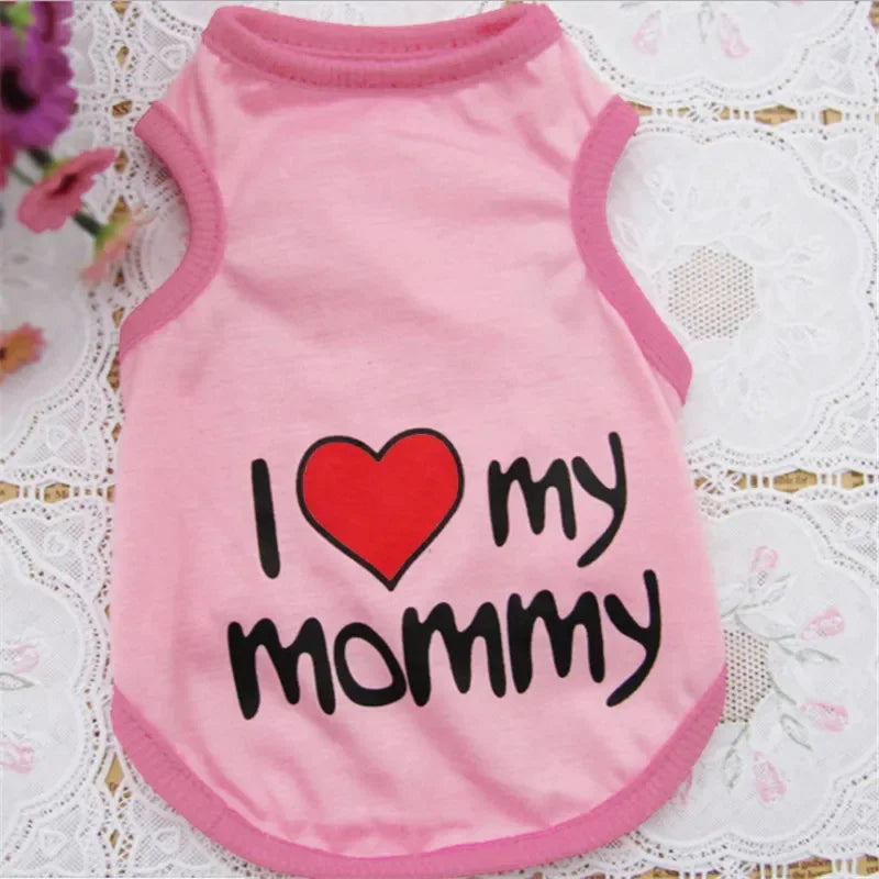 Cute Paw Printed Heart Love Design Small Dog Vest Clothes Summer Spring TShirts For Dogs Costume Puppy Dog Accessories Chihuahua