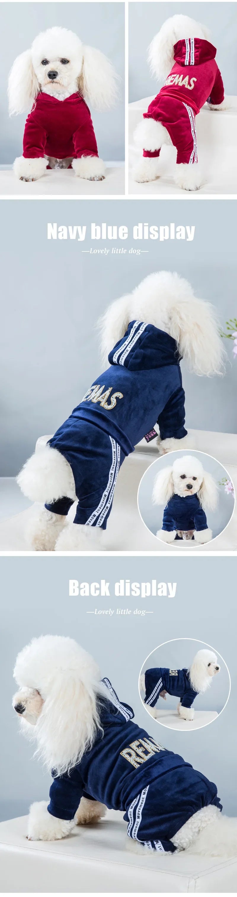 Pet Dog Clothing Four-legged Fashion letter Pet Dog Clothes for Dogs Coat Hoodie Sweatshirt Four seasons One-piece Jumpsuit