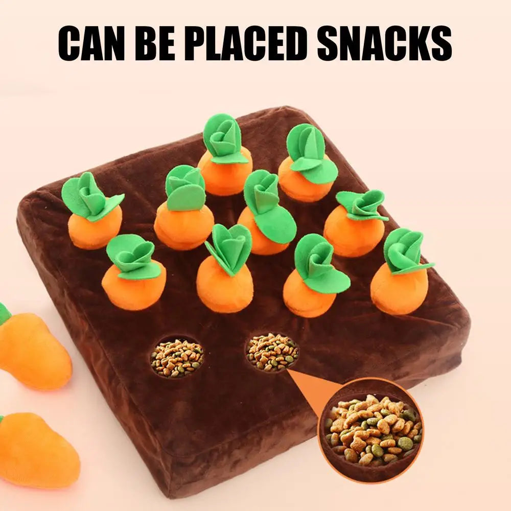 Squeaky Dog Toy Interactive Enrichment Dog Game 12 Carrots Snuffle Mat Carrot Farm Vegetable Squeaky Toy Pet Supplies Puzzle