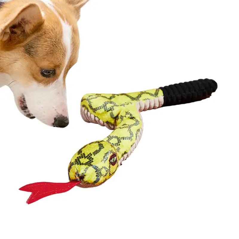 Squeaky Snake Dog Toy Plush Cute Dog Chewing Toy Stuffed Animal Bite-resistant Sounding Paper Animals Chew Toy For Puppy Dogs