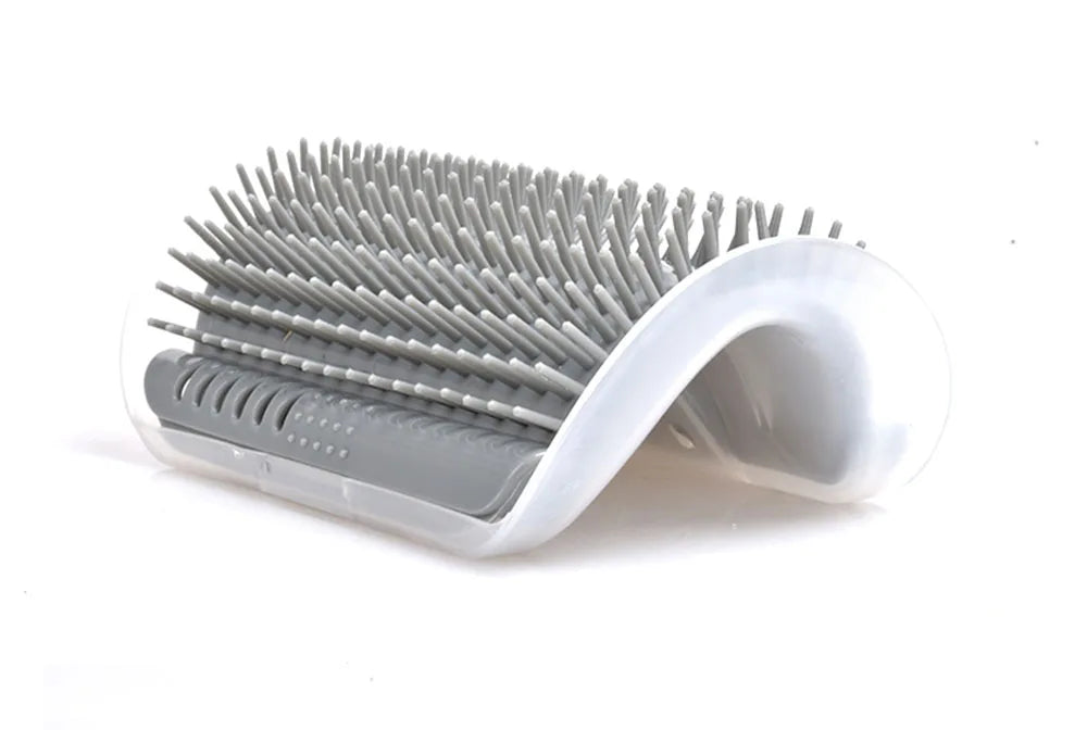 Pet Cat Brush Massage Device Hair Removal Comb Cat Toy Plastic Scratch Bristles Arch Massager Self Grooming Cat Corner Scratcher