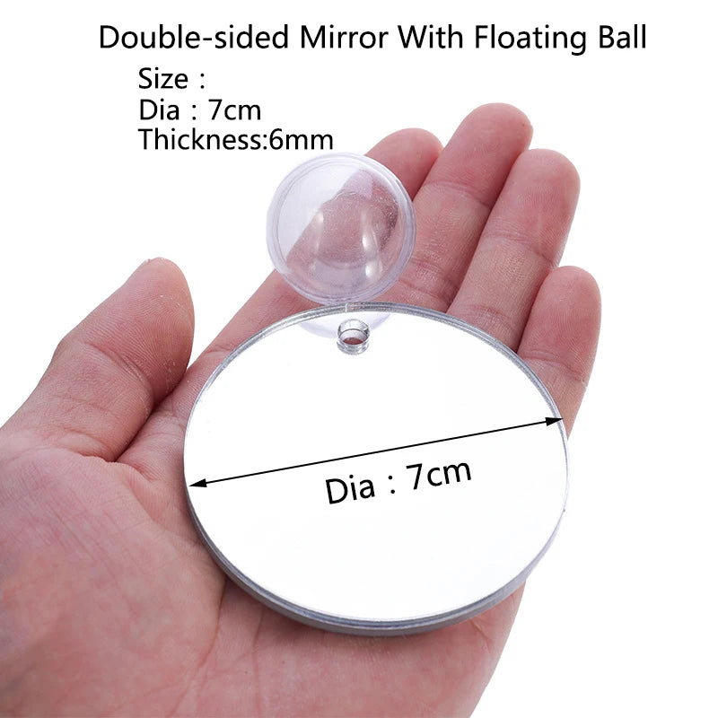 Acrylic Aquarium Betta Mirror Fish Tank Floating Round Mirror For Fish Betta Flowerhorn Cichlid Training 4cm/5cm/6cm/7cm/8cm/9cm