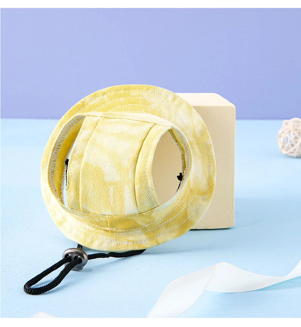 Pet Caps Puppy Round Brim Visor Hat Cat Dog Sun Cap with Ear Holes for Teddy Pug Chihuahua Shih Tzu Yorkshire Terriers Papillons