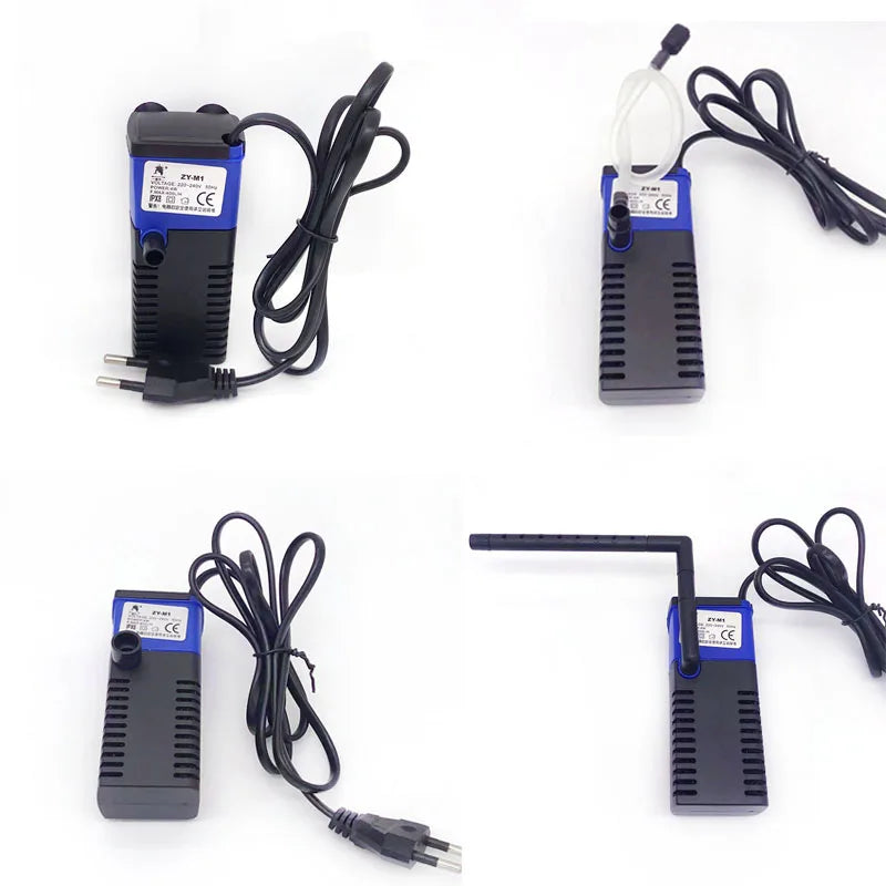 4W Mini Submersible Aquarium Filter Fish Tank Internal Filter Pump Water Flow Circulation Add Oxygen For Fish Turtle Tank Supply