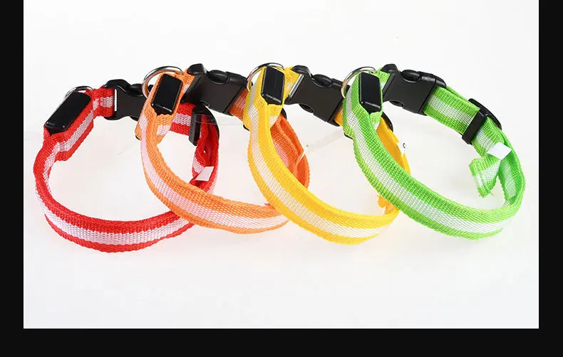 Light Up Dog Collar, Glow LED Dog Collar Flashing Night Walking Collar Waterproof for Small Medium Large Dogs