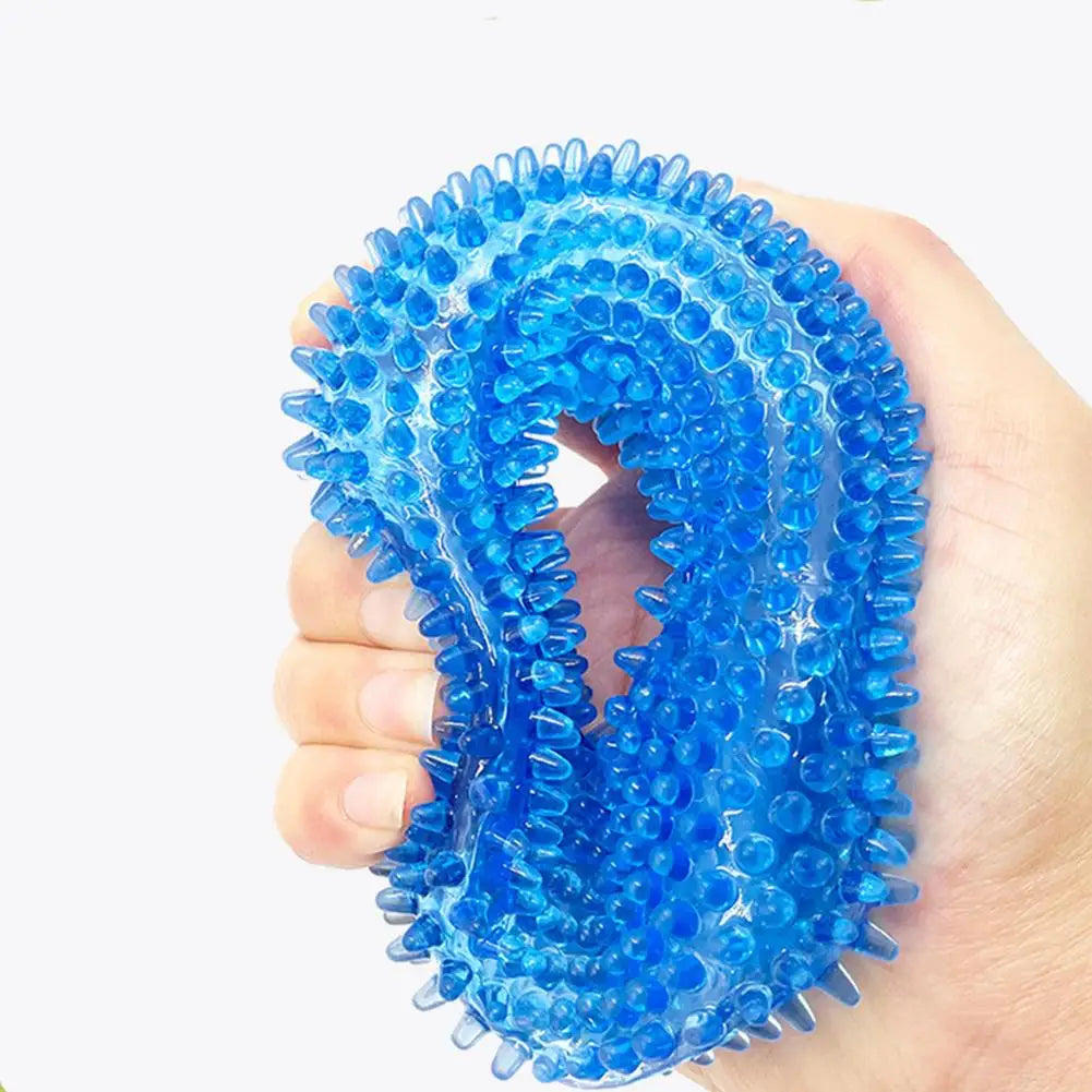 Pet Teething Sound Toy TPR Bite-resistant Raised Texture Teeth Design Spherical Safe Harmless Health Promotes Cleans Oral H0F7