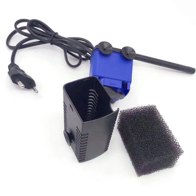 4W Mini Submersible Aquarium Filter Fish Tank Internal Filter Pump Water Flow Circulation Add Oxygen For Fish Turtle Tank Supply