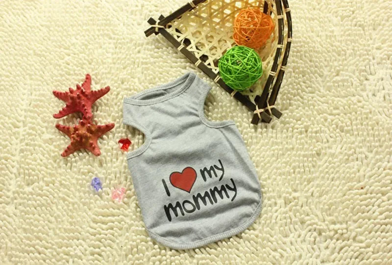 Cute Paw Printed Heart Love Design Small Dog Vest Clothes Summer Spring TShirts For Dogs Costume Puppy Dog Accessories Chihuahua