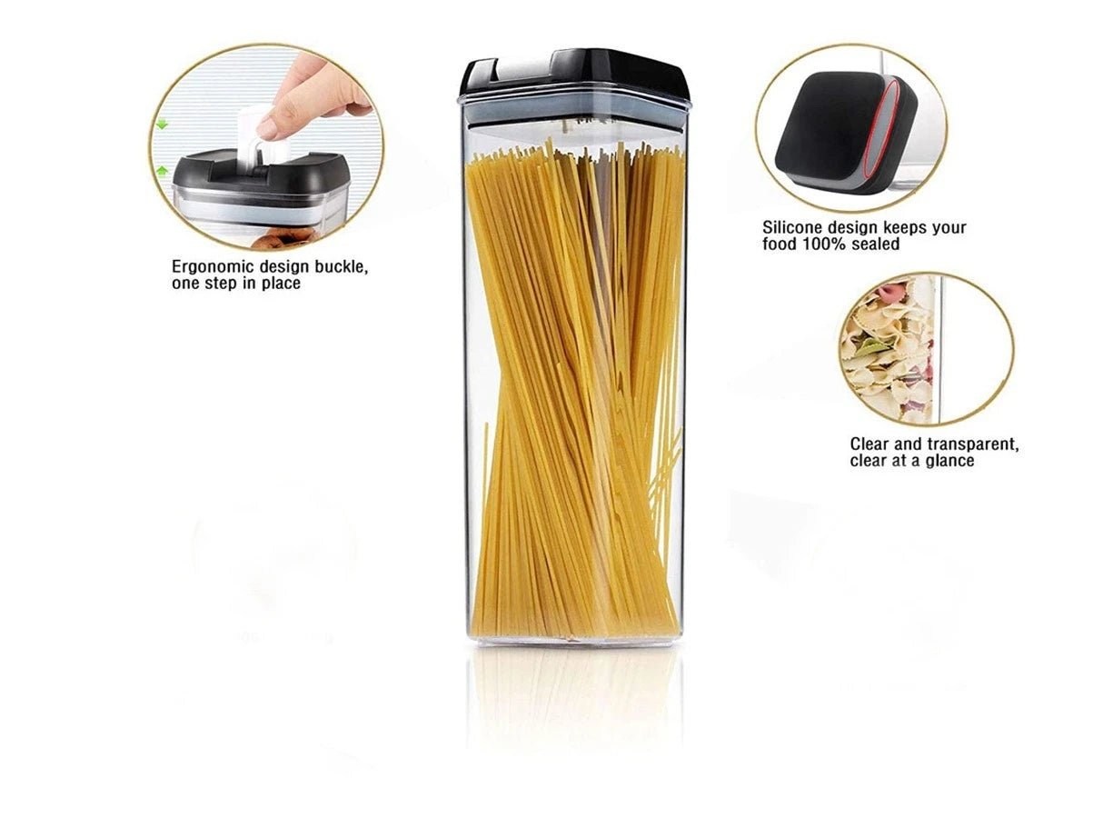7pcs/set Food Storage Containers Plastic with Lids Kitchen Storage for Rice Sugar Flour Pasta Cereal Storage Containers
