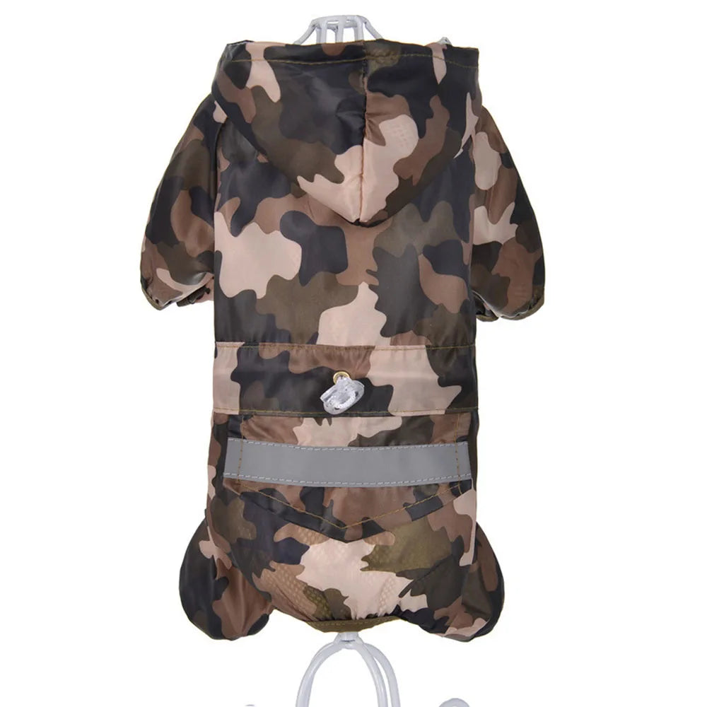 Dogs Raincoat Adjustable Puppy Dog Raincoat Waterproof 4 Legs Raincoat for Small Dogs Outdoor Pet Poncho with Reflective Strap