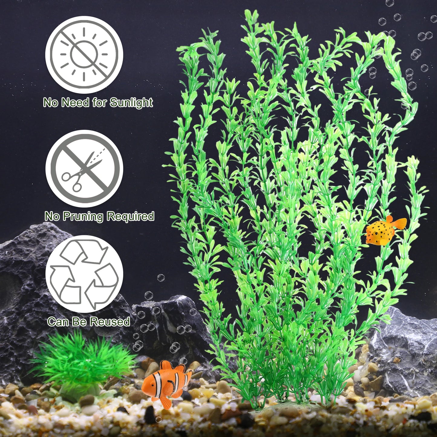 UXCELL Artificial Aquarium Plants Aquarium Simulation Water Weeds Ornament Fish Tank Grass Decor Sets Decoration Accessories