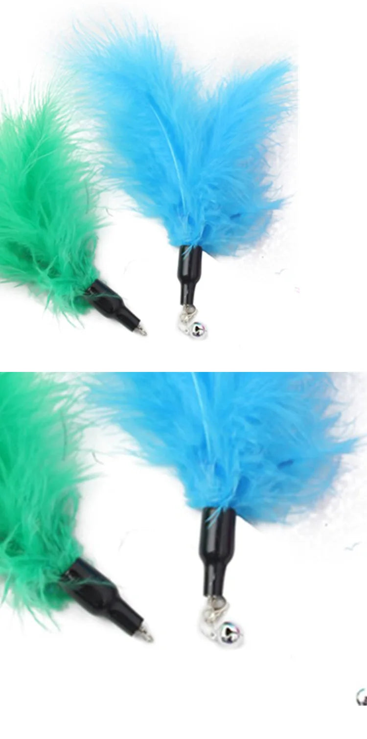 Cat Toy Cat Teaser Sticks Pet Cat Toy Pussy Cat Stick Feather Replacement Head Pussy Cat Toy DIY Bell Replacement Head