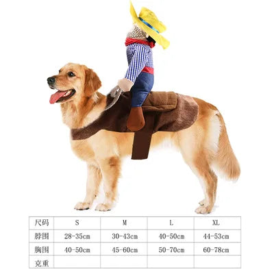 Pet Costume Dog Suit Cowboy Rider Style Dog Carrying Costume for Small Medium Large Dogs Halloween Clothes