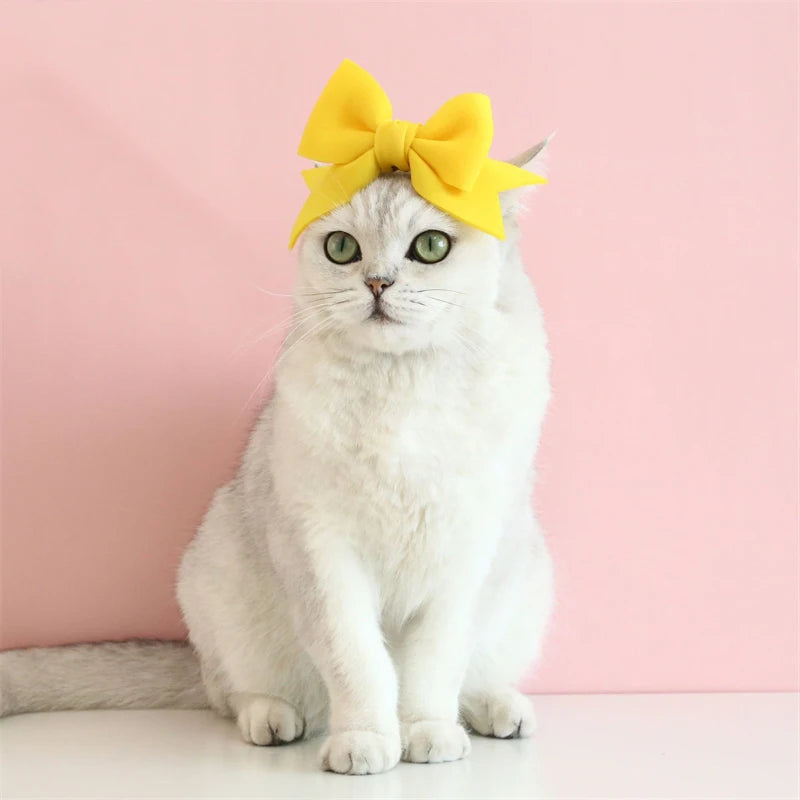 Lovely Bow Tie Hair Hoop for Cats Princess Cat Party Head Wear Pet Gifts Small Medium Dogs Accessories Elastic Cats Pet Products