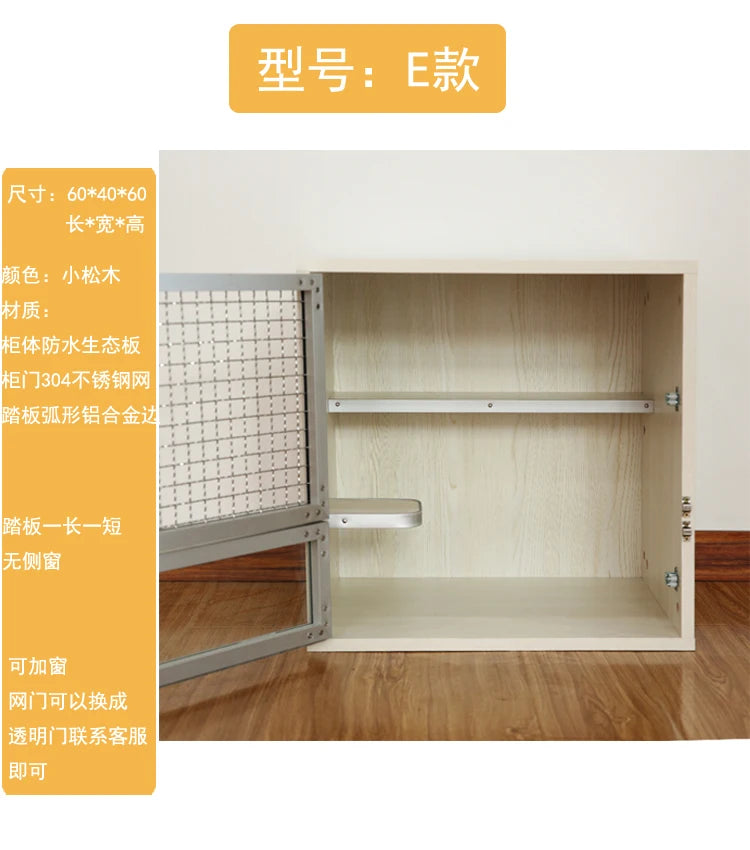 Squirrel Dragon Cat Dog Cat Iron Cage Wooden Cabinet Cage Ecological Board Ice Nest Stainless Steel Net Villa Non-acrylic Cage