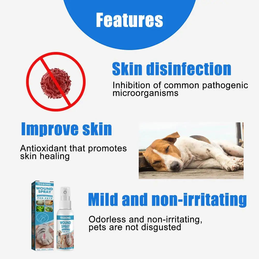 30ml Pets Anti-Itch Spray Pet Wound Spray Cats Dogs Skin Healthy Care Spray Pets Anti-Itch Treat Products For Sensitive Skin