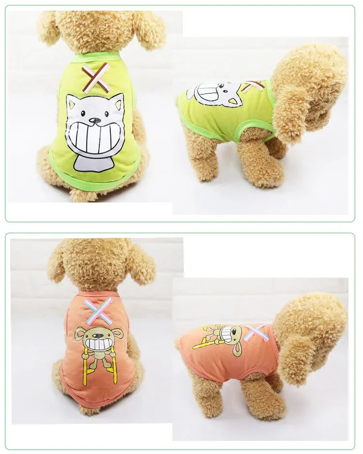 2023 Hot Cute spring summer Dog Clothes Printed Camouflage Mesh Dog Vest For Small Medium Dogs Coat Jacket Puppy Costume Vest