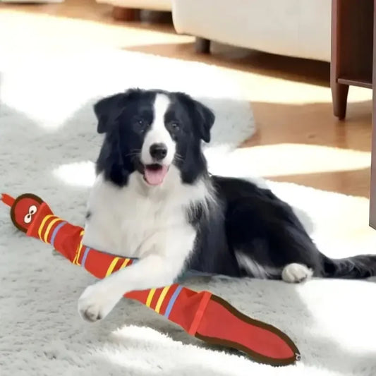 Squeaky Dog Toys Oxford Cloth Chew Cleaning Teeth Toy Puppy Training Interactive Supplies Pet Snake Shape Bite Resistant Toys