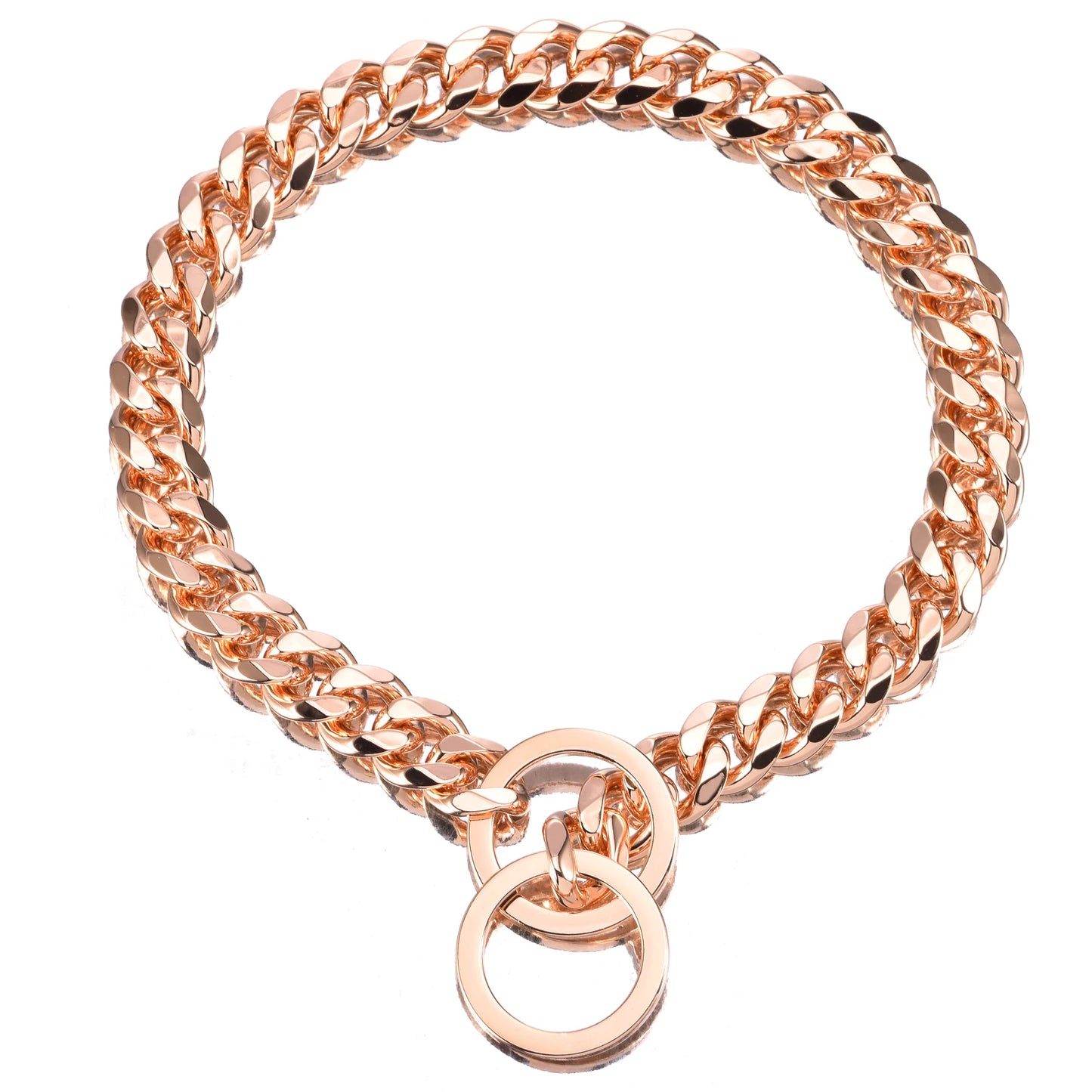 Gold Dog Chain Collar, Large Metal Dog, Medium Link Link, Small Steel, Cuban, Walking, Training