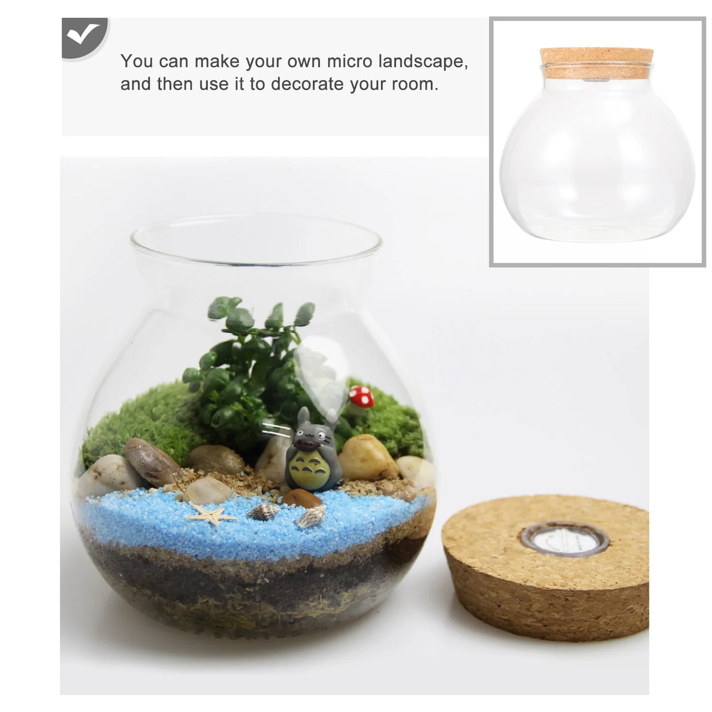 Fish Bowl Led Light Small Betta Fish Tank Led Lighting Lid Glass Fish Bowl Small Aquarium Glass Terrarium Container Bubble