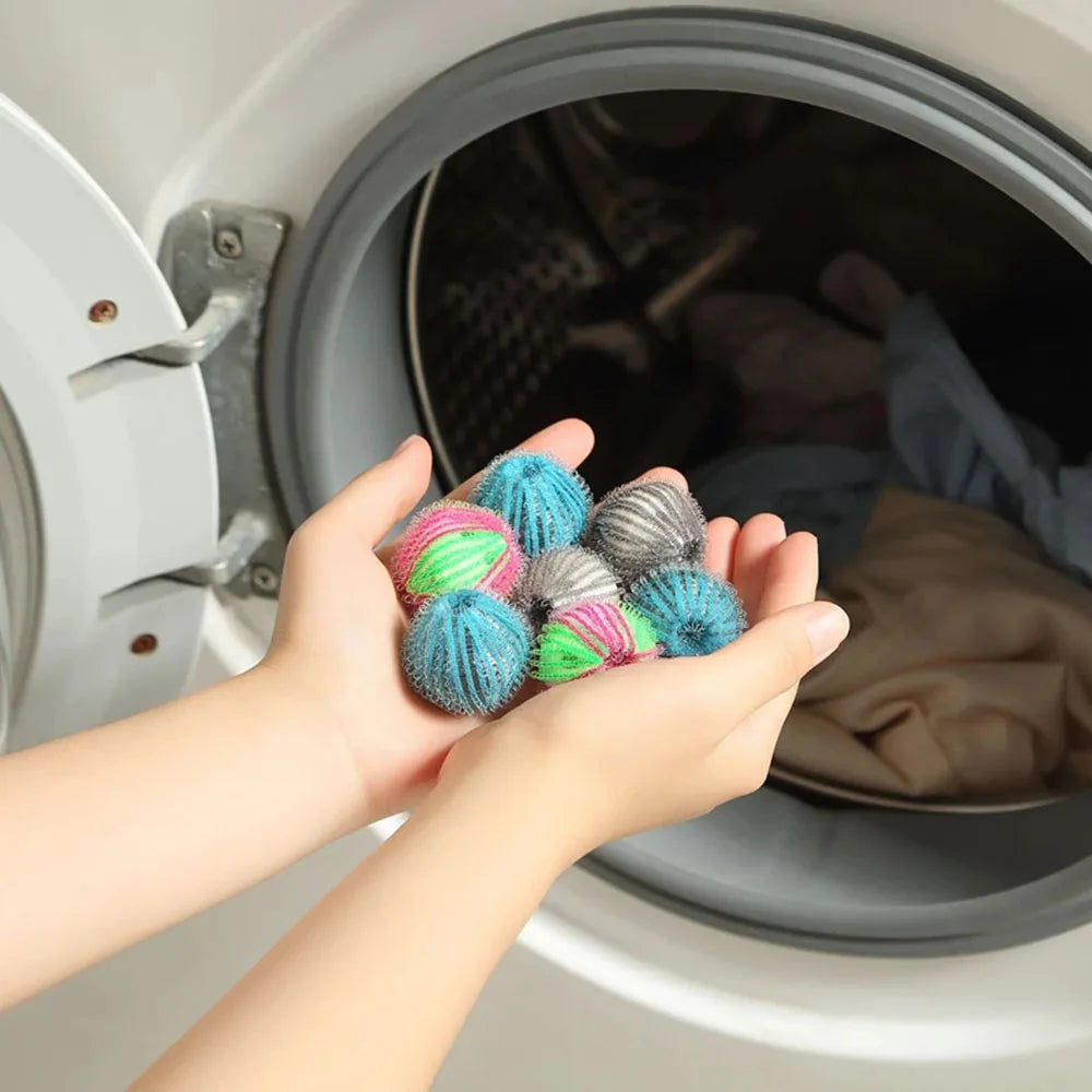 6pcs Nylon Laundry Ball Washing Machine Decontamination Ball Fur Lint Sticking Dedusting Roller Pet Hair Removal Ball in Laundry