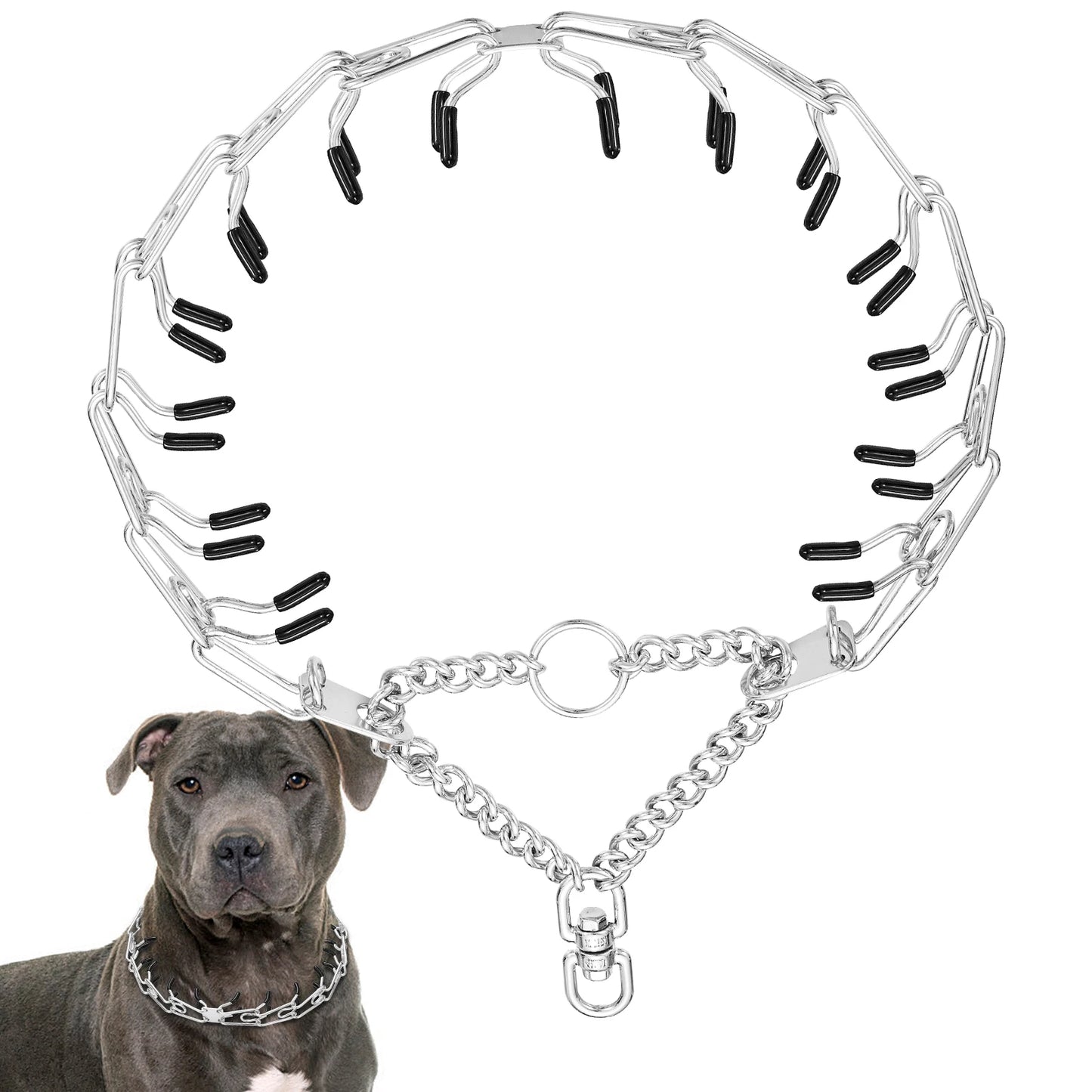 Adjustable Pinch Collar for Dogs,Gold Dog Training Collar Prong Collar with Quick Release Buckle for Small Medium Large Dogs