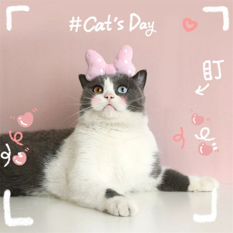 Lovely Bow Tie Hair Hoop for Cats Princess Cat Party Head Wear Pet Gifts Small Medium Dogs Accessories Elastic Cats Pet Products