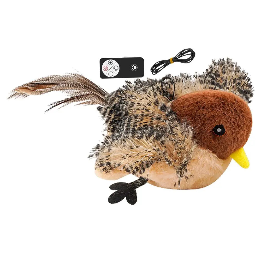 Usb Rechargeable Cat Toy Flapping Bird Cat Toy Interactive Plush Toy Remote Control USB Flapping Wings Cat Toy Chirping Cat Toy
