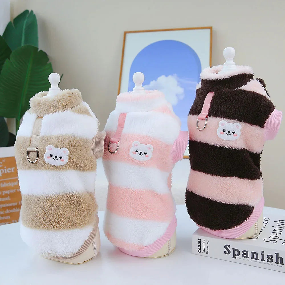 Soft Coral Fleece Cat Shirt Dog Vest Pet Dog Clothes for Small Dogs Puppy Clothing Pet Sweater Spring Autumn Winter Pet Outfits