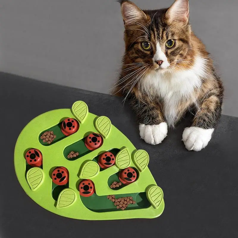 Treat Dispensing Dog Toys Dog Treat Toy Mentally Stimulation Treat Puzzle Green Leaf Shaped Interactive Cat Treat Bowl Pet