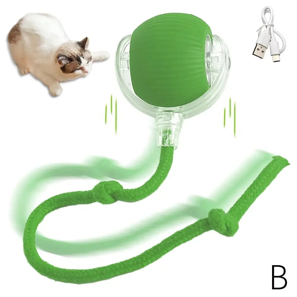 New High-end Cat Rolling Ball Interactive Cat Toy Motion Tail Bird With Teaser Game Pet Chirping Long Toy Kitten Sensor Cat