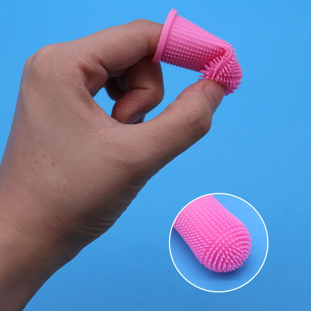 360-degree Dog Finger Toothbrush Extra Soft Pet Toothbrushes Silicone Teeth Cleaning Tools for Cats Puppies Dental Care Supplies