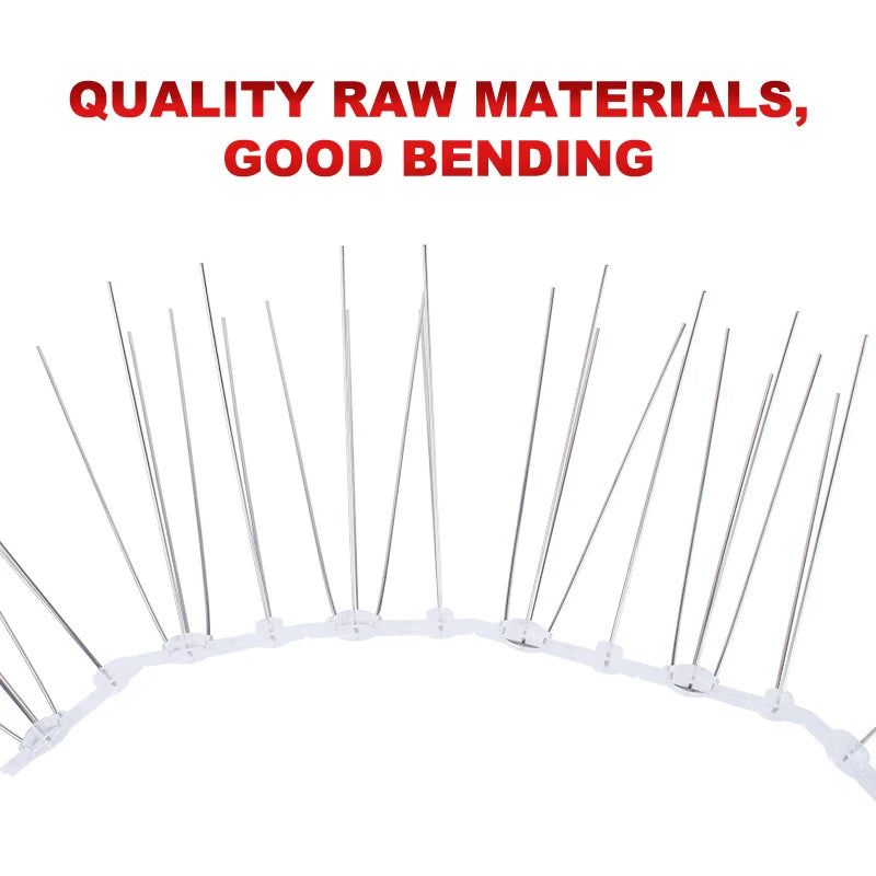 25/50cm Stainless Steel Bird Thorn Garden Orchard Fence Spikes Catcher Repeller Anti-Theft Pigeon Nails Plastic Base