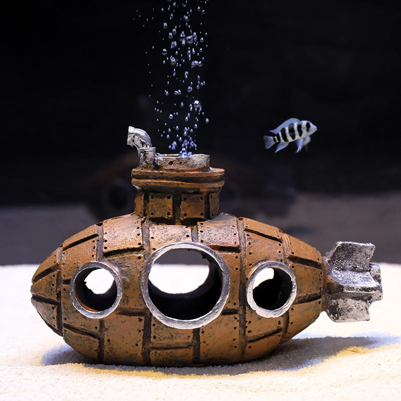 Artificial Aquarium Decoration Shelter Ornament Submarine Decor Resin Landscaping House for Fish Accessories for Aquarium Stuff