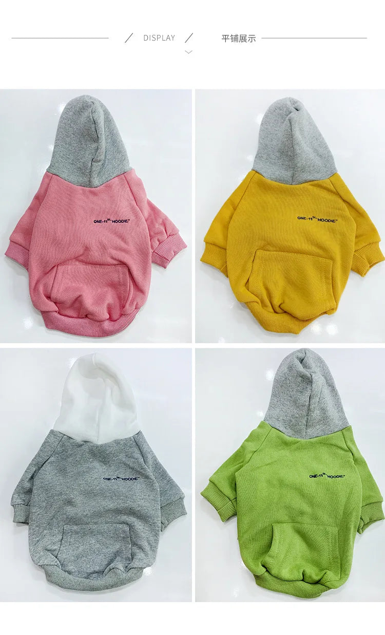 The New Pet Clothes Dog Clothes Parent-child Wear Spring and Autumn Korean Version Pure Cotton Hoodie Four Colors Seven Sizes
